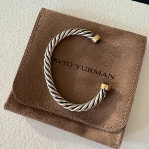 David Yurman Silver and Gold Cable Bracelet